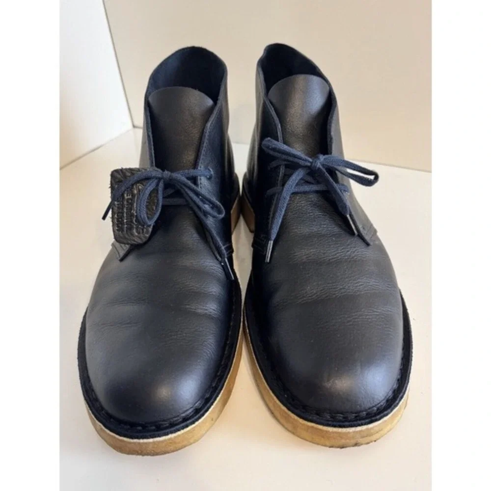 Clarks Originals‎ Desert Boot Navy Tumble Leather Chukka Mens 13 M Vintage 48-10